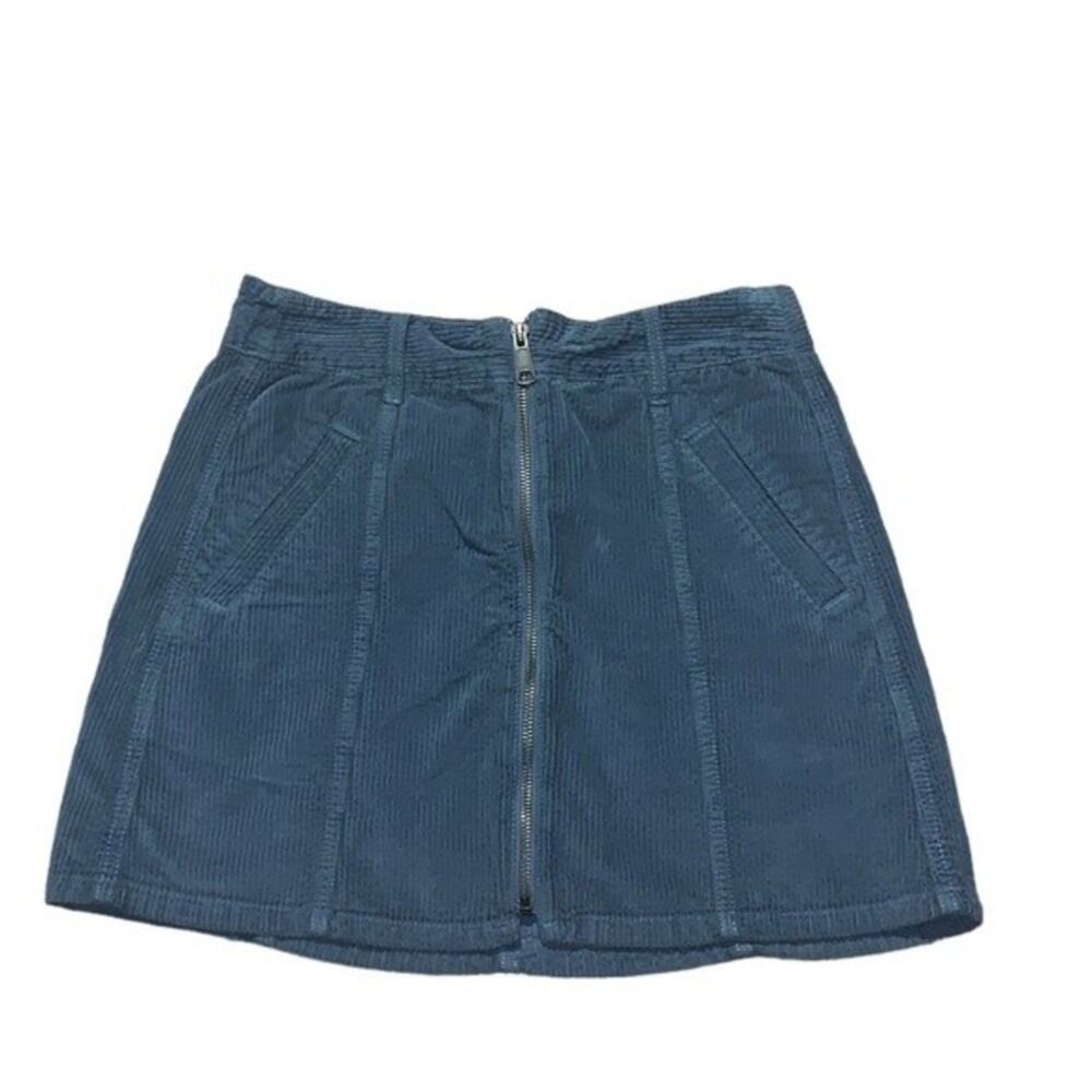 American Eagle Hi-Rise A-Line‎ Skirt Blue Corduroy Size 2